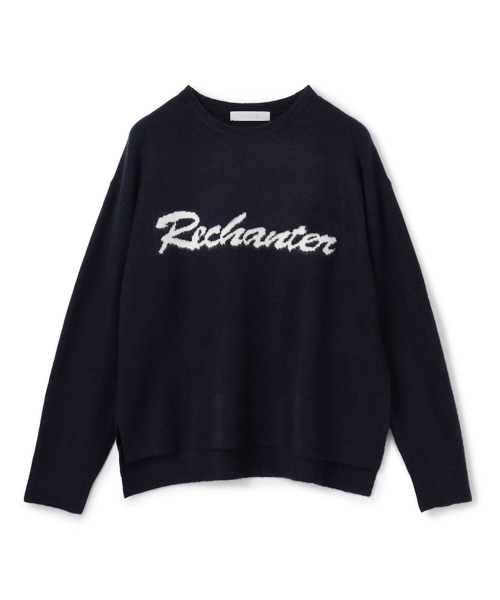 UNFILO ふわふわニット ロゴジャガード 