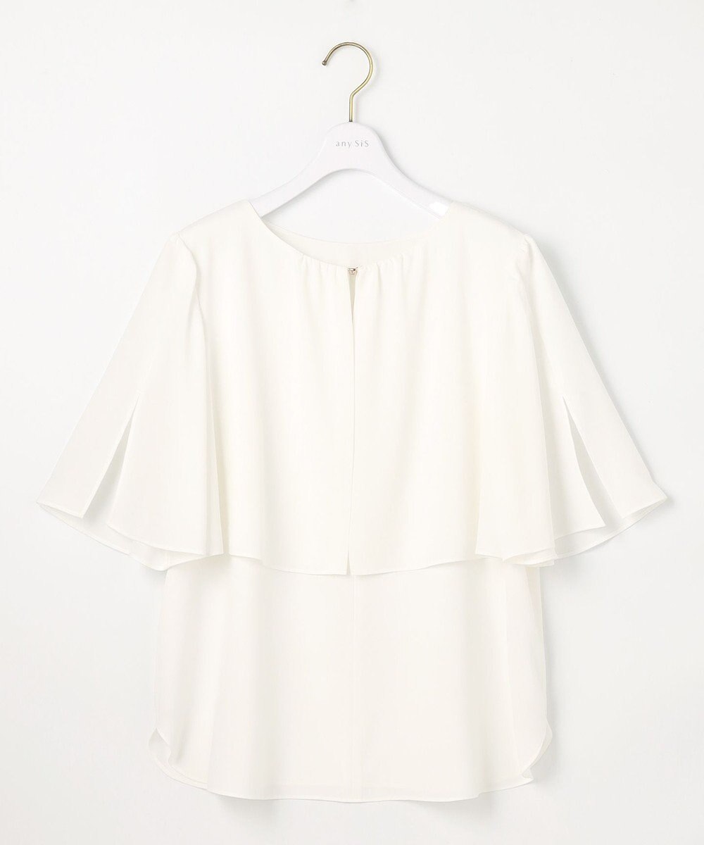 ANY SIS 【洗える】ケープフレアスリーブ ブラウス 