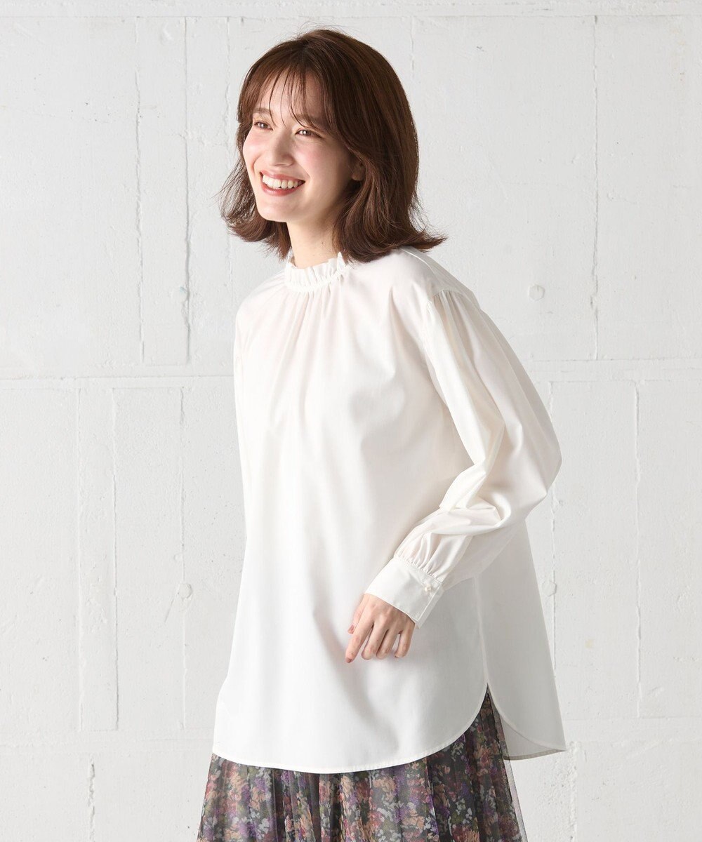 ANY L 【UVカット/抗菌防臭/速乾】エニィファンクション　フリルモックブラウス 