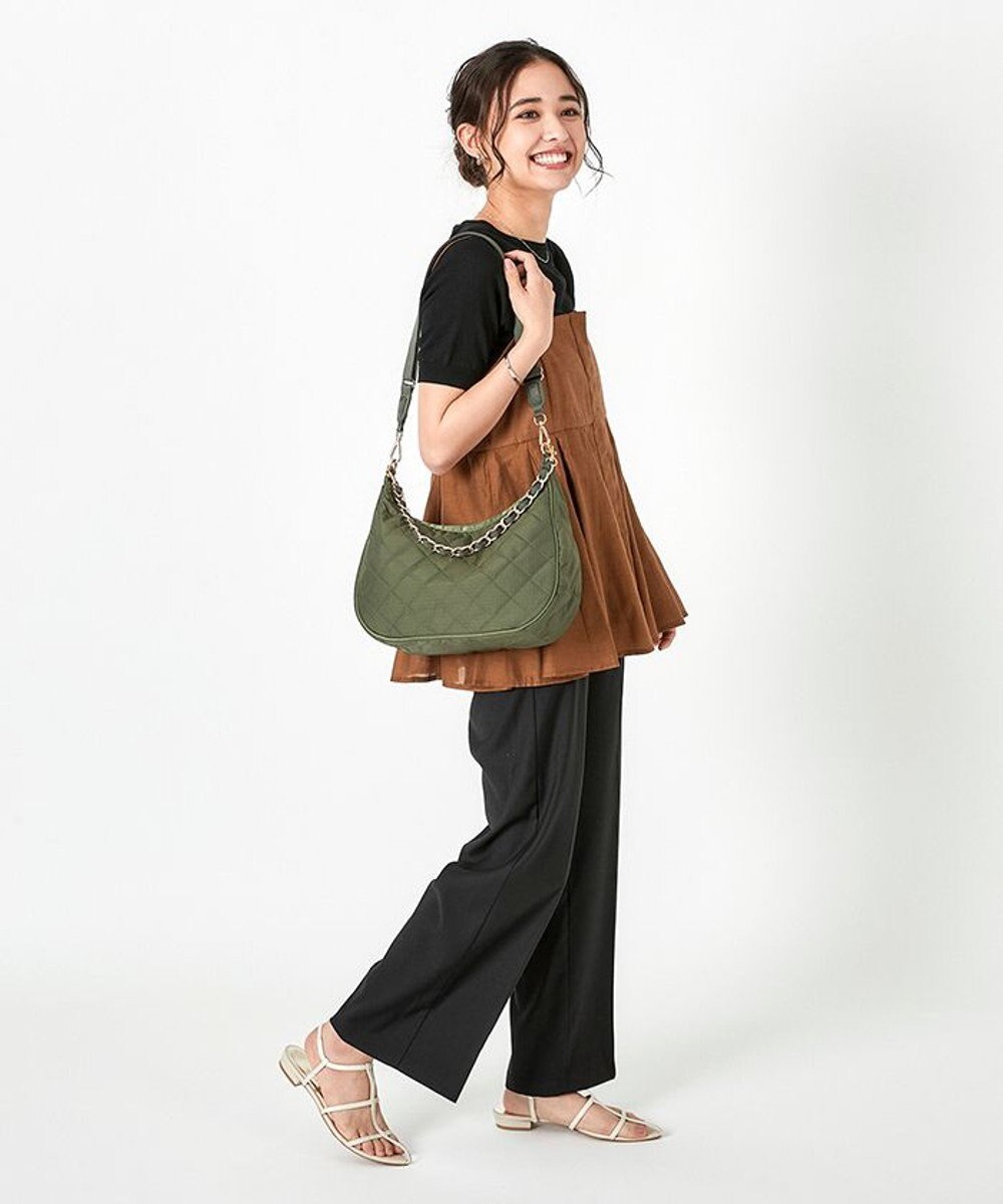 LeSportsac CHAIN N/S CONV HOBO/ダークオリーブチェーンキルト 