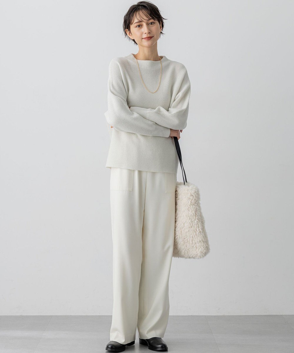 23区 【洗える】ウールカシミヤラメ ドルマンスリーブ ニット 