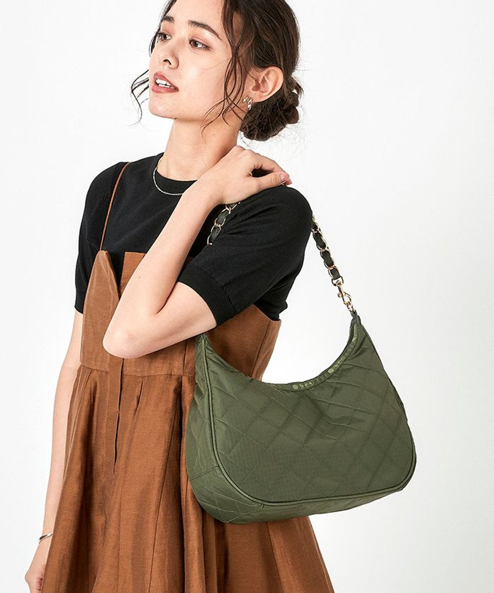 LeSportsac CHAIN N/S CONV HOBO/ダークオリーブチェーンキルト ダークオリーブチェーンキルト