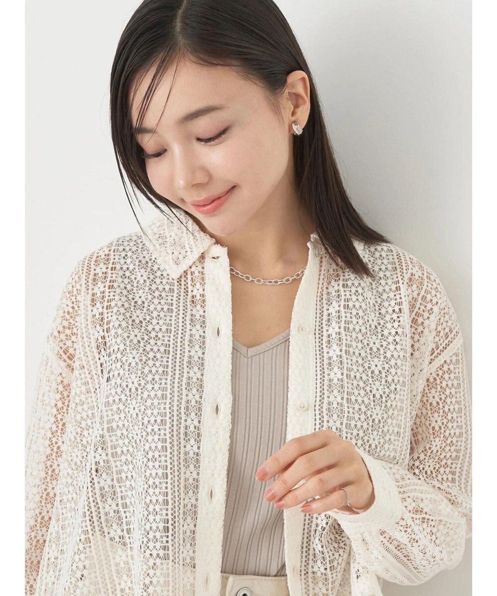 earth music&ecology レースショートシャツ 