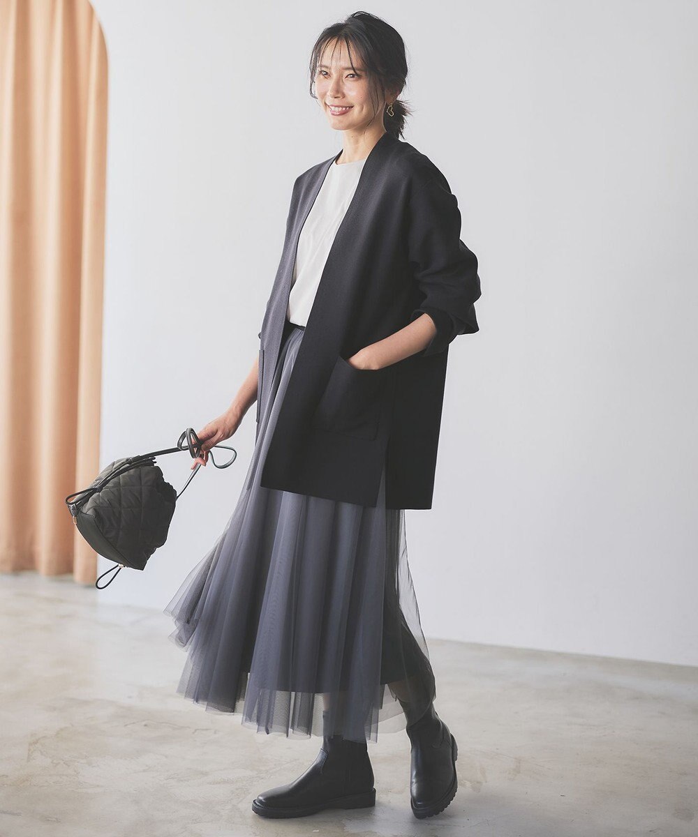 ANY 【ウエストゴム】チュールフレアースカート 