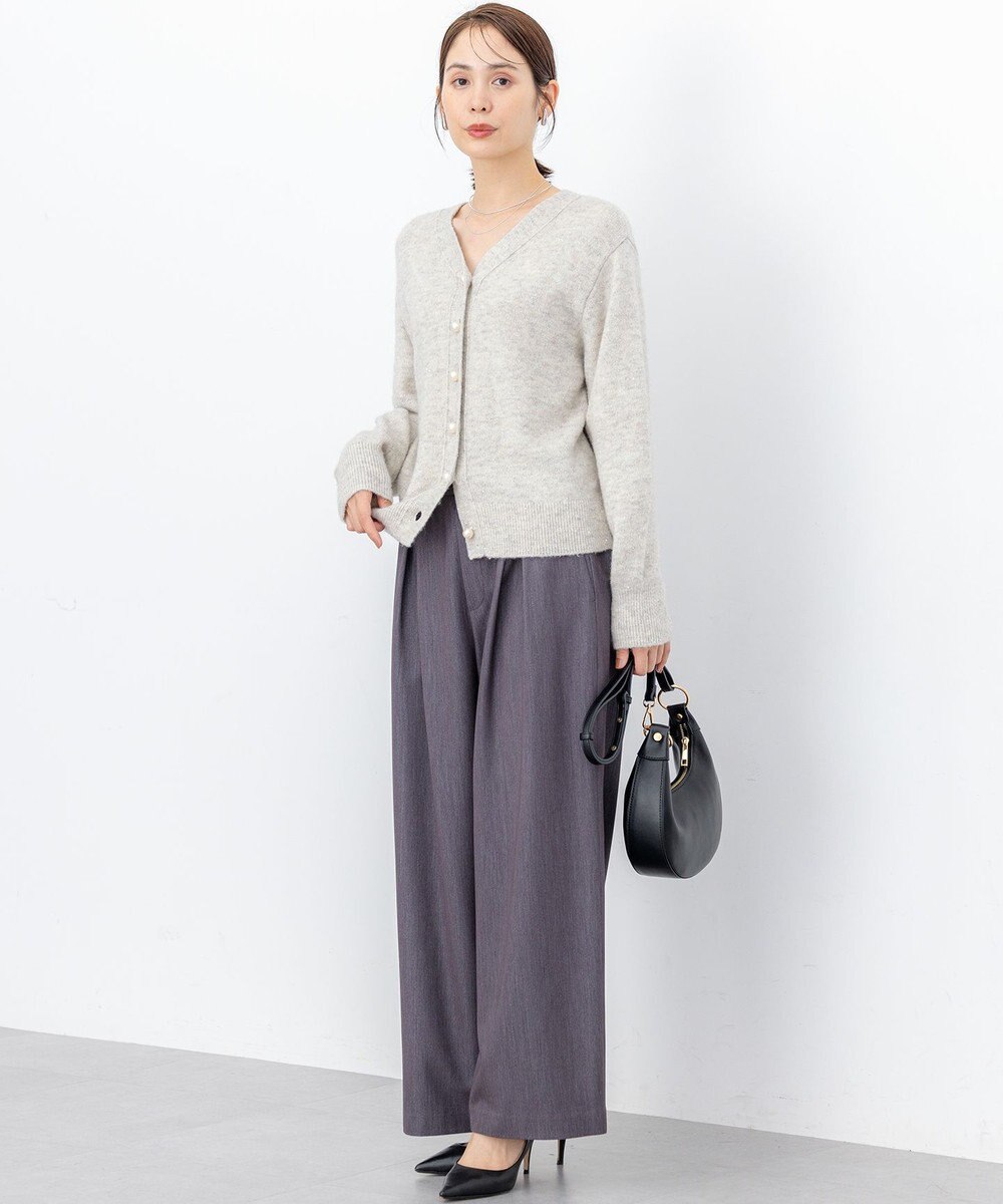 組曲 L 【加藤ローサさん着用】ラメストライプ ワイドパンツ 