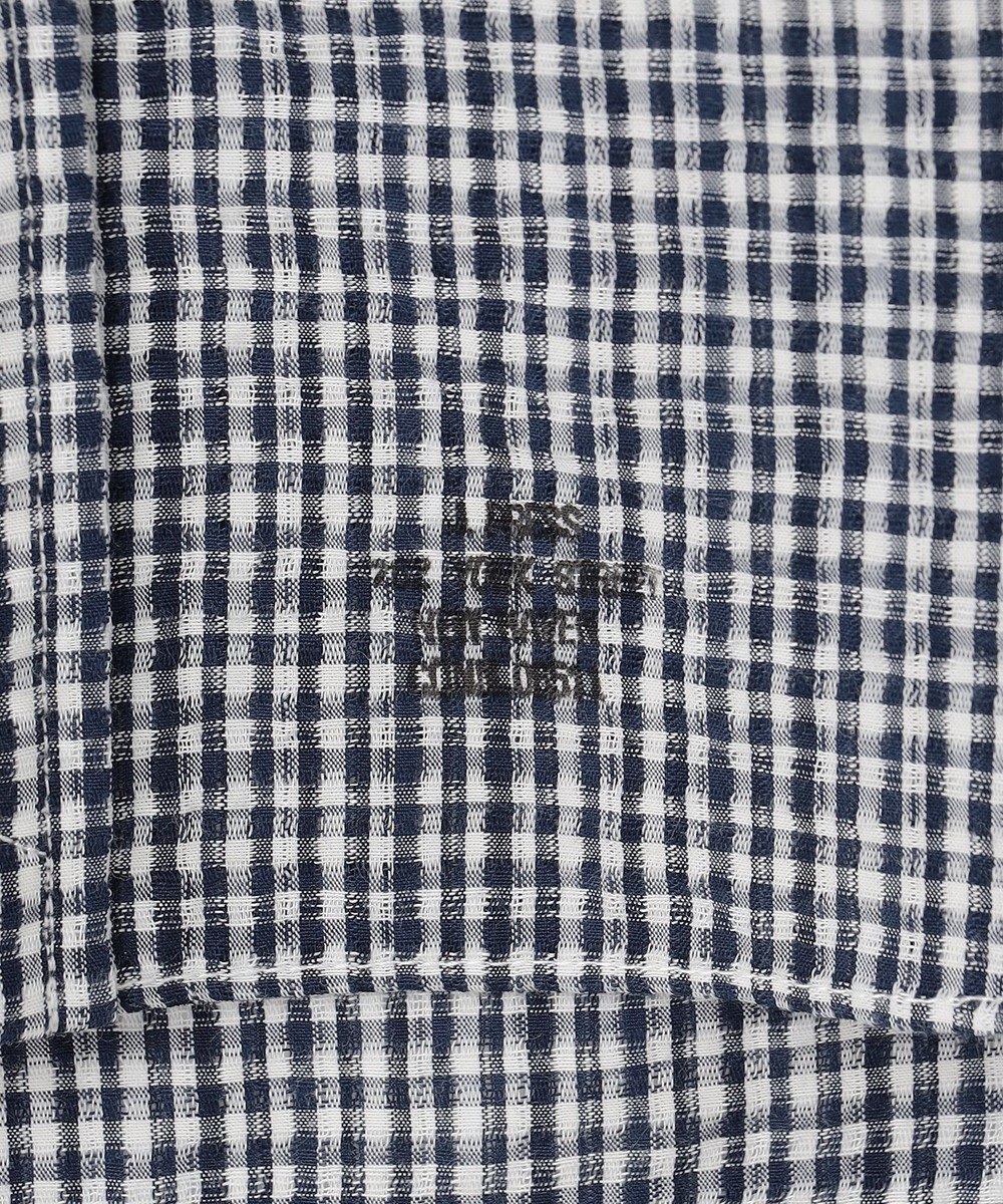 J.PRESS MEN 真夏を乗り切る爽快感と機能性【吸水速乾 / 接触冷感 / 高通気性 / ウォッシャブル】サッカーチェック シャツ / バンドカラー 