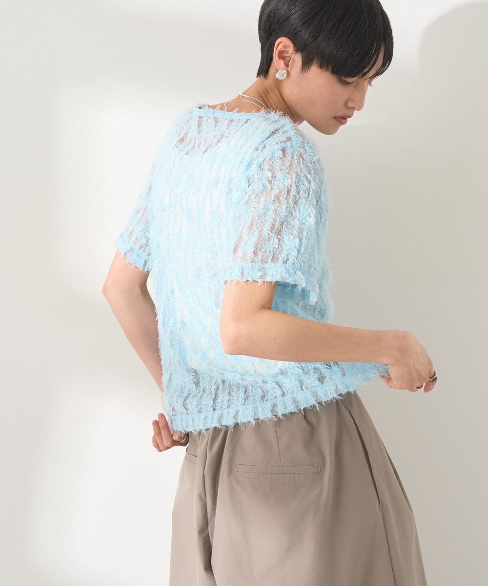 AMERICAN HOLIC チュールフリンジシアーＴシャツ 