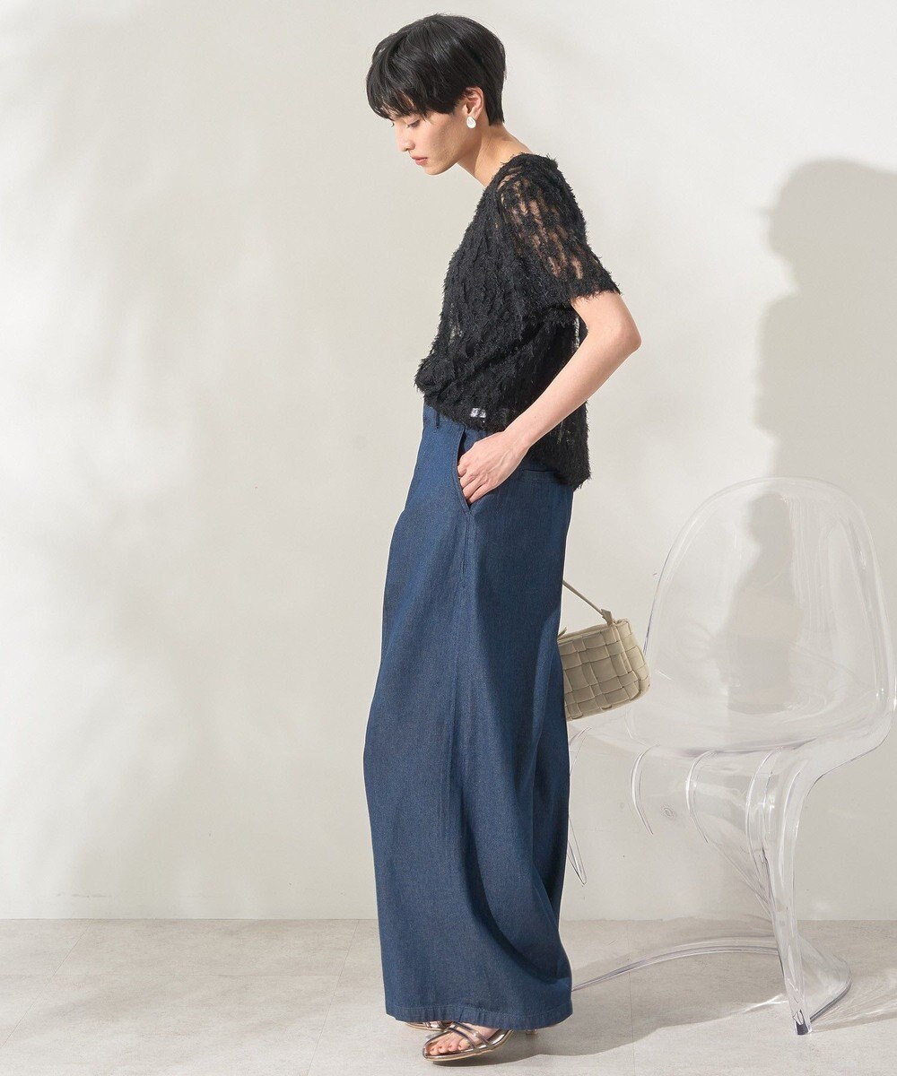 AMERICAN HOLIC チュールフリンジシアーＴシャツ 