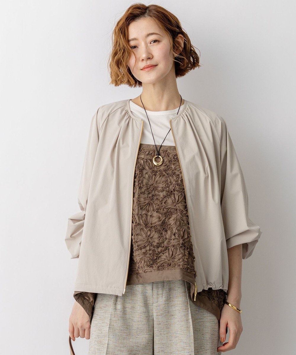 23区 L 【先行予約】2WAYストレッチタフタ ギャザーブルゾン 