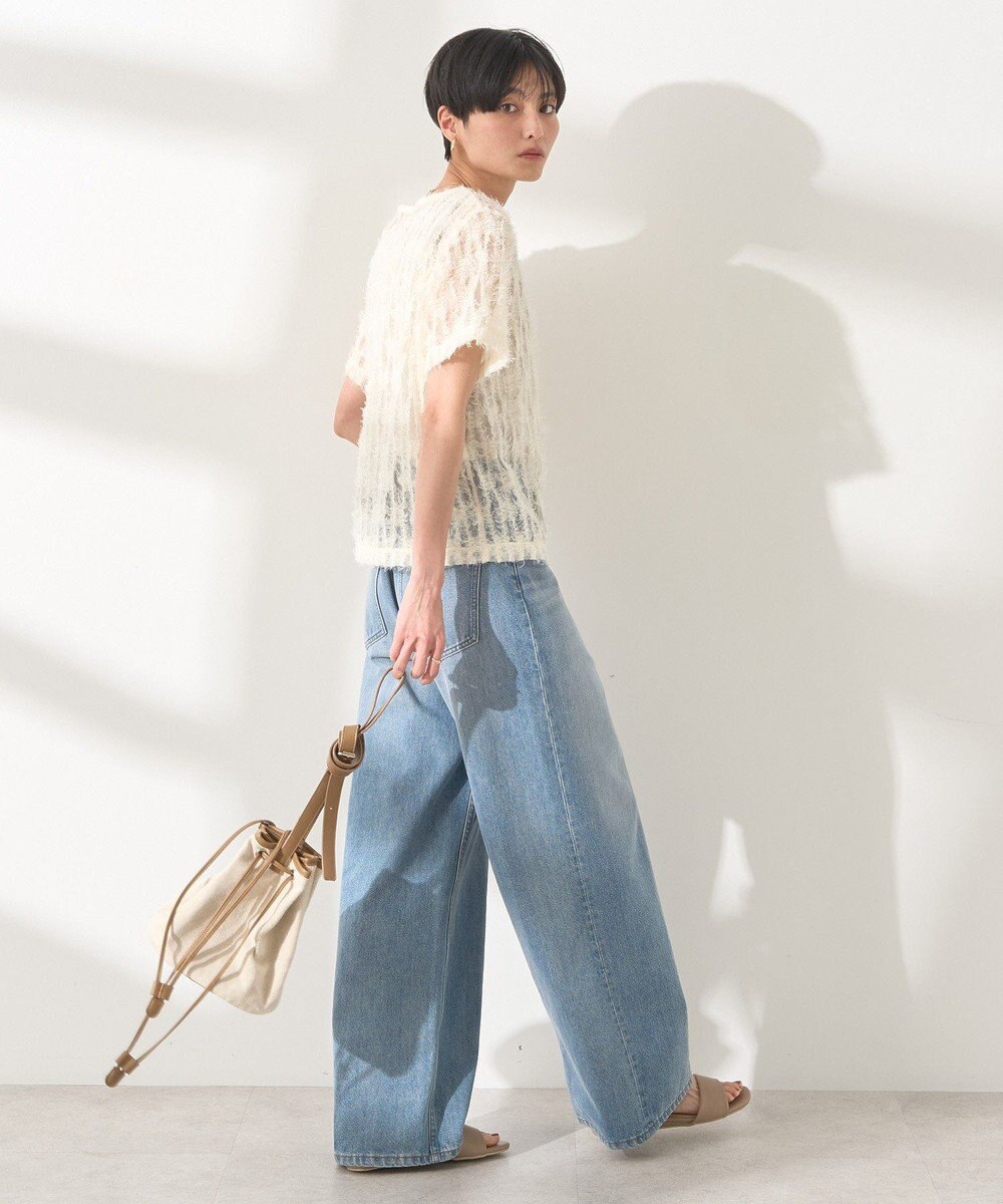 AMERICAN HOLIC チュールフリンジシアーＴシャツ 