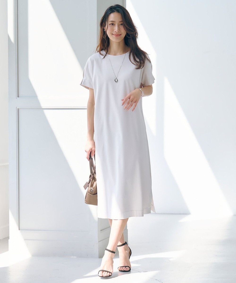 J.PRESS LADIES 【WEB限定カラーあり・洗える】コットンスムース ドルマンスリーブ ワンピース 