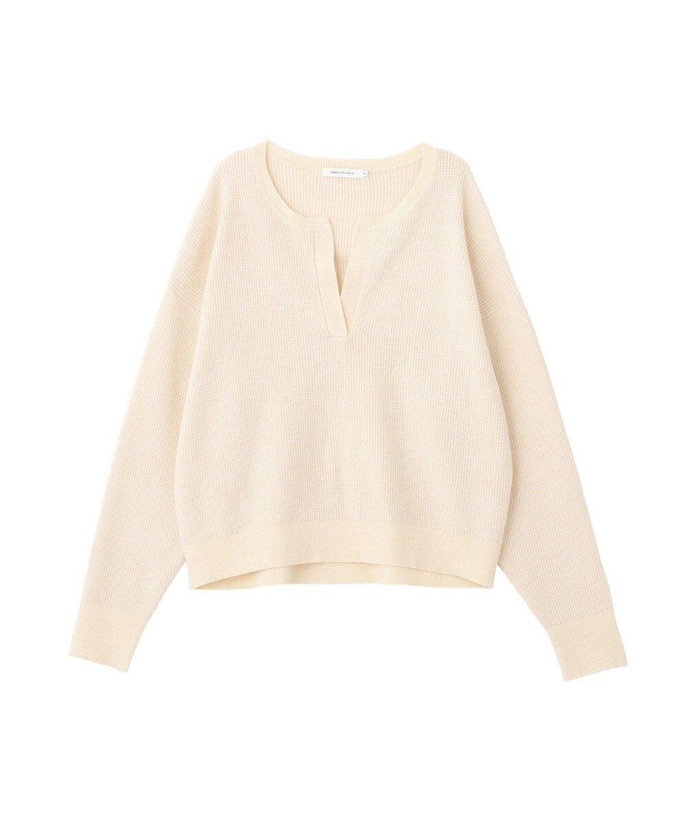 AMERICAN HOLIC ワッフルライクニットプルオーバー 