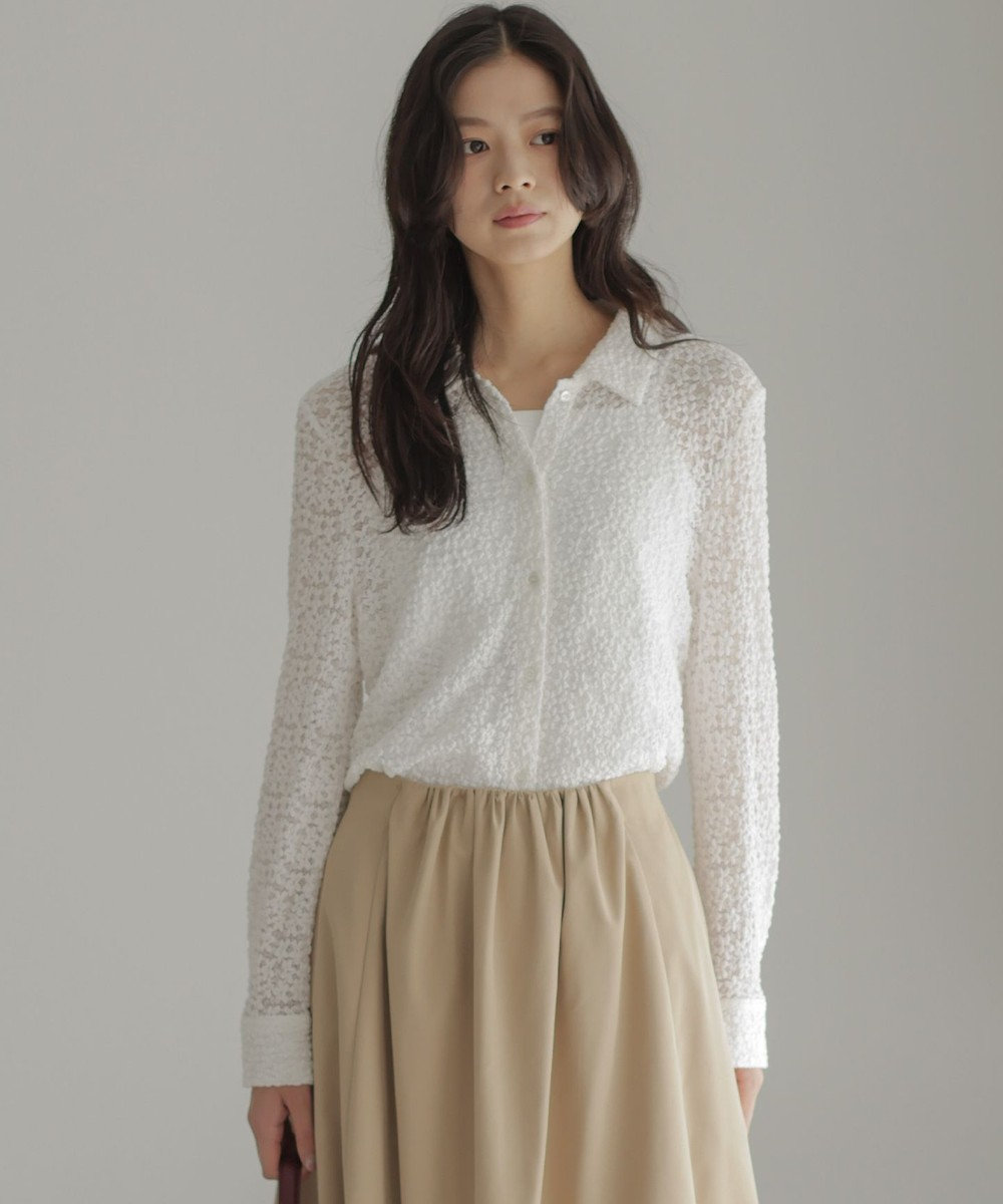 組曲 【WEB限定】フラワーチュールブラウスライク カットソー 