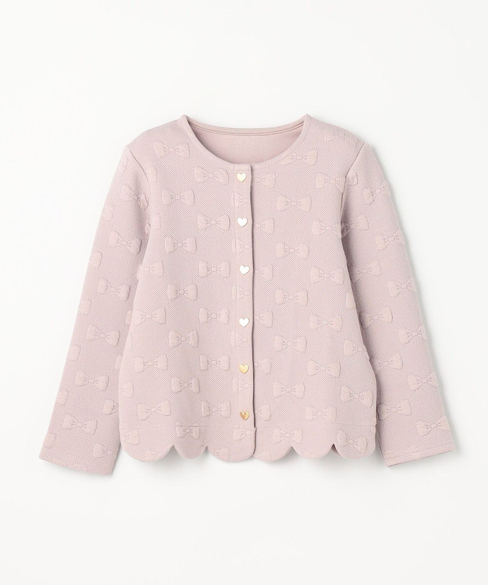 ANY KIDS リボン ジャガード カーディガン 