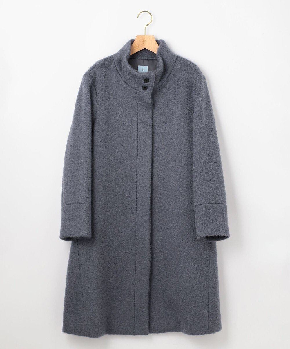 組曲 スタンドカラーシャギーコート 