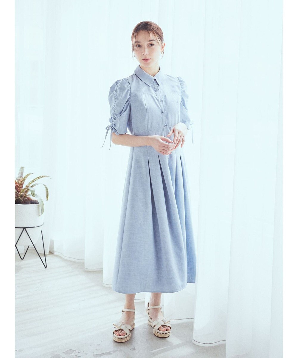 earth music&ecology 袖ドロストシャツワンピース 