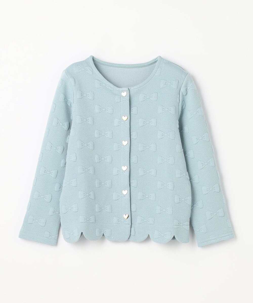 ANY KIDS リボン ジャガード カーディガン 