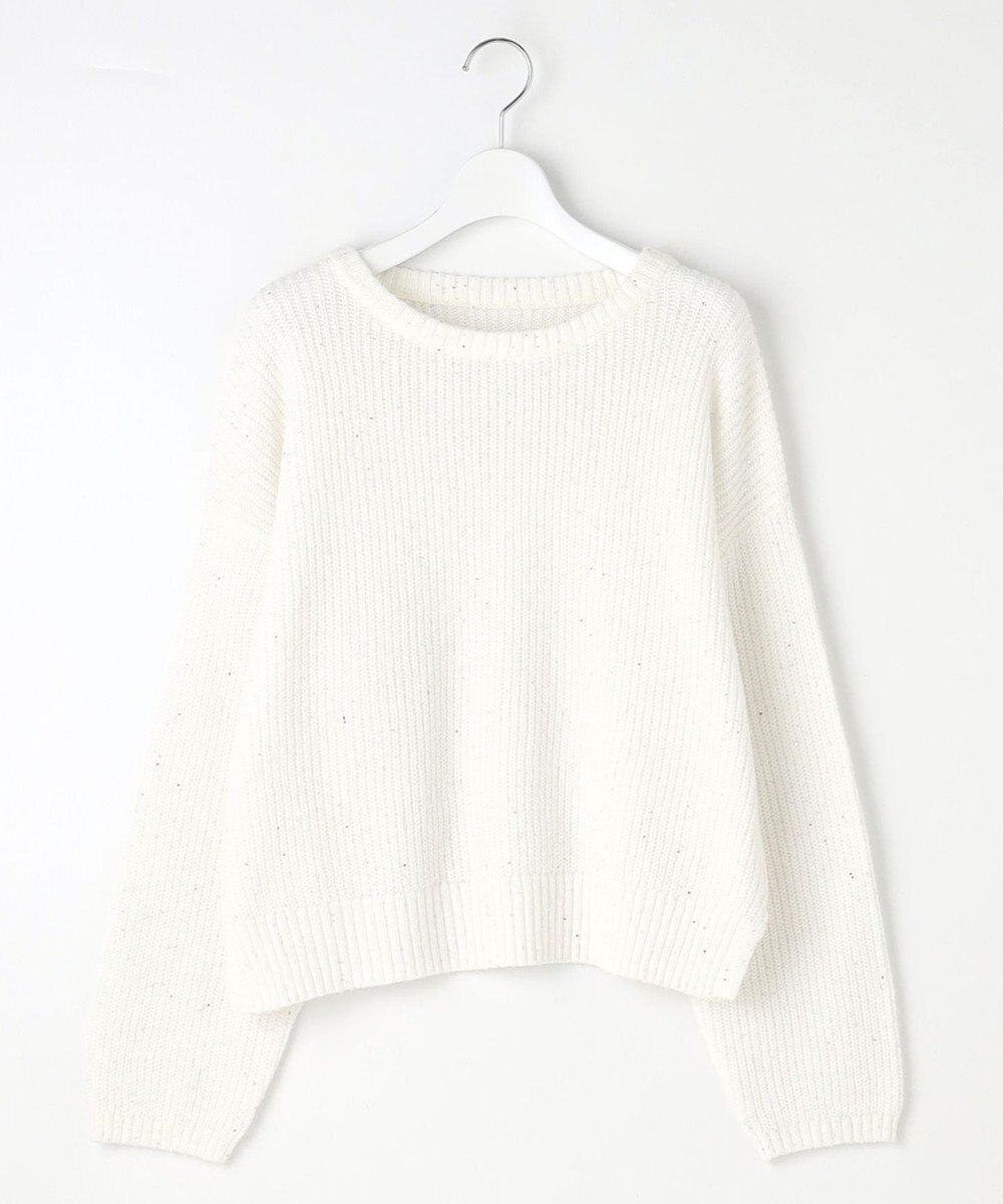 Feroux 【洗える】スパンコール プルオーバーニット 