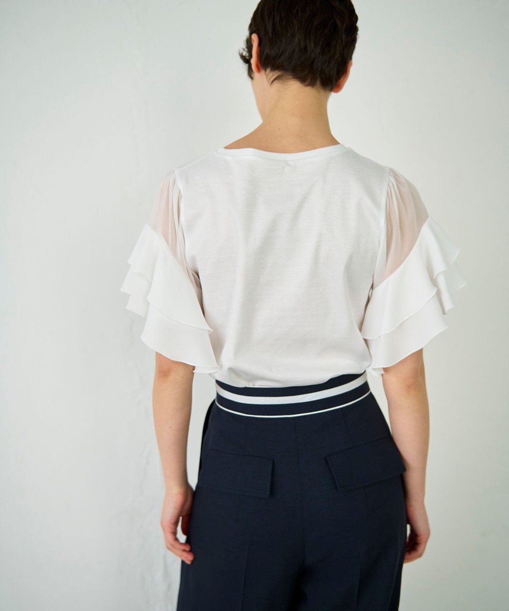 GRACE CONTINENTAL シアーフレアスリーブトップ 