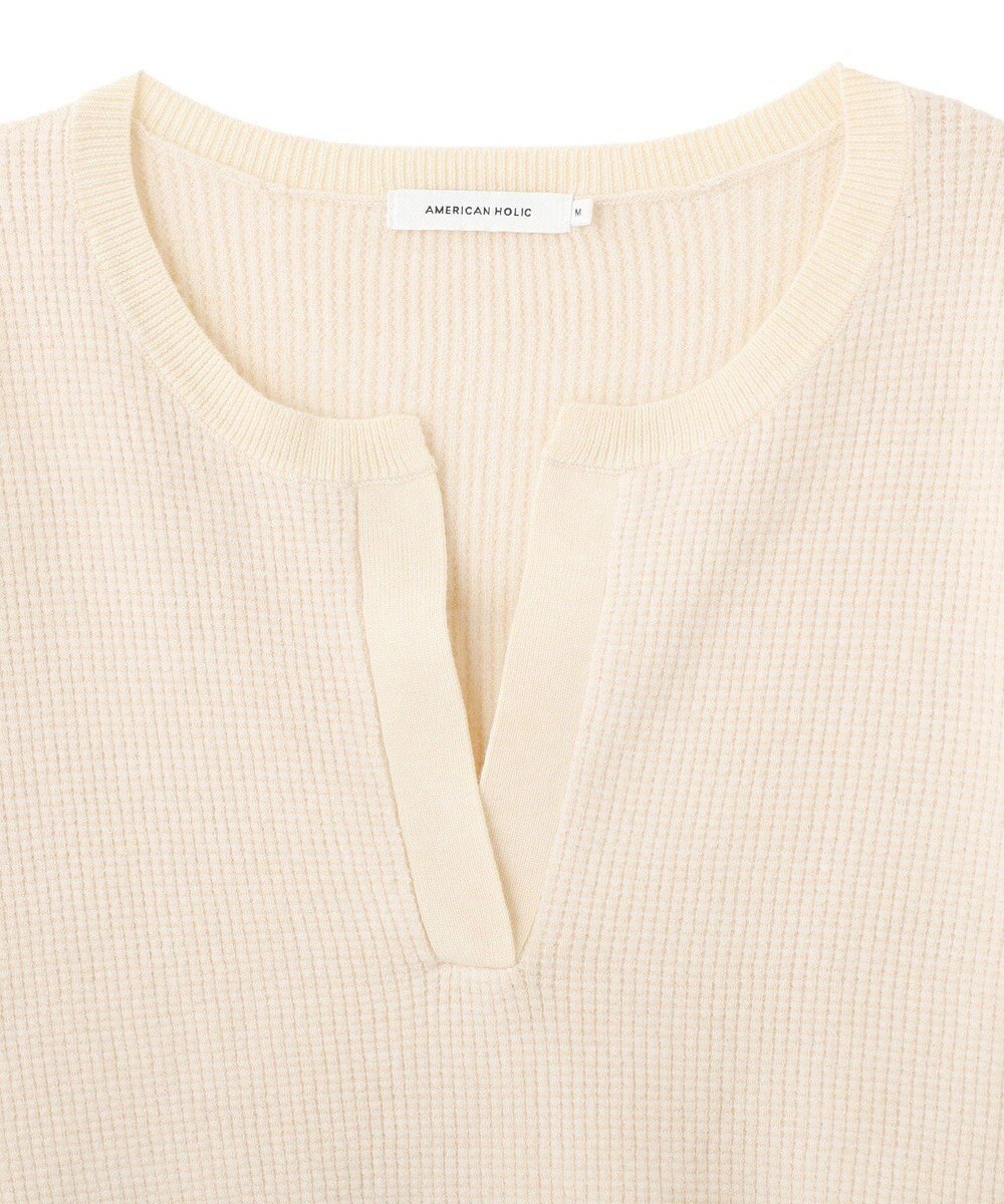AMERICAN HOLIC ワッフルライクニットプルオーバー 