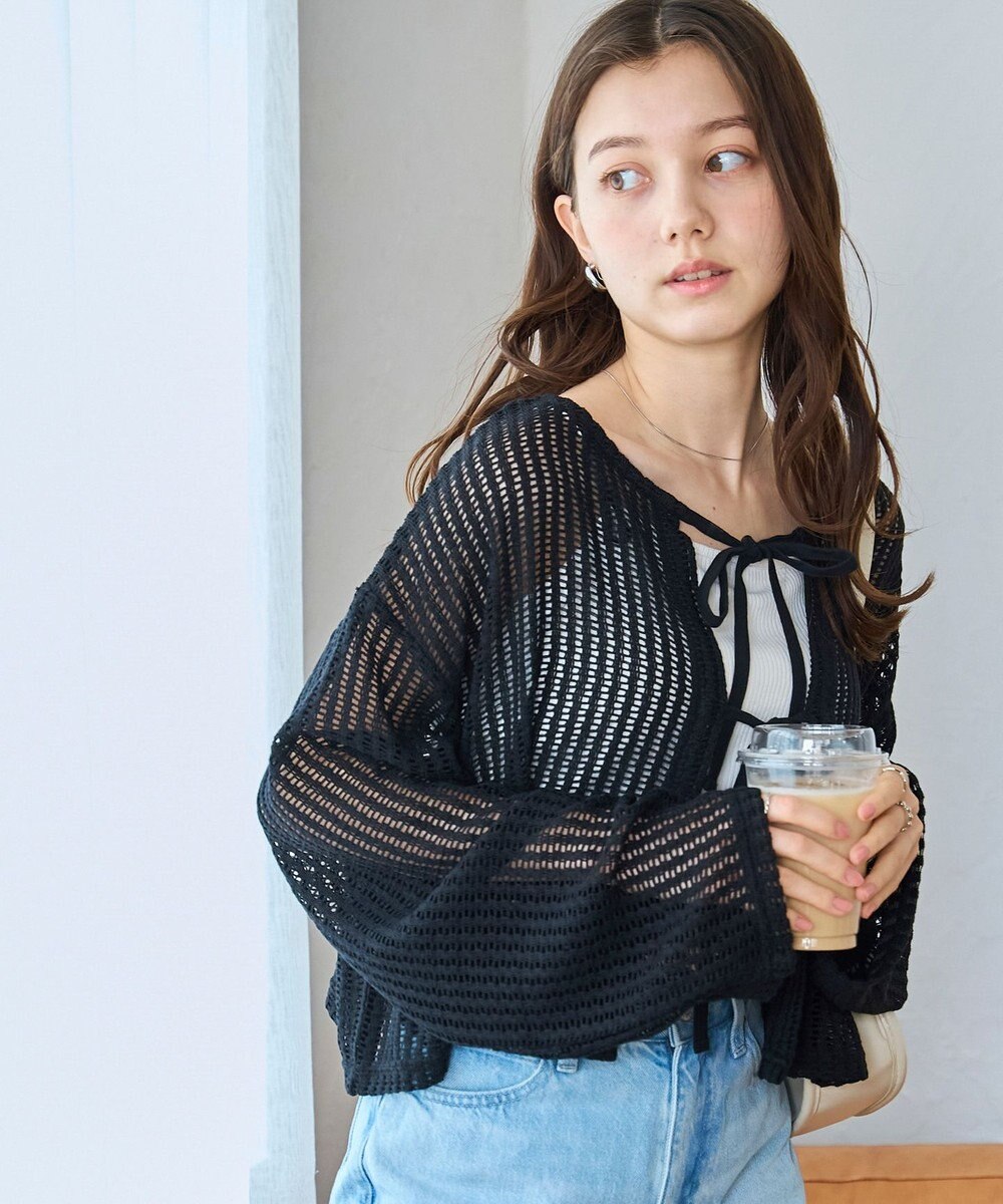 WEGO メッシュリボンカーディガン 