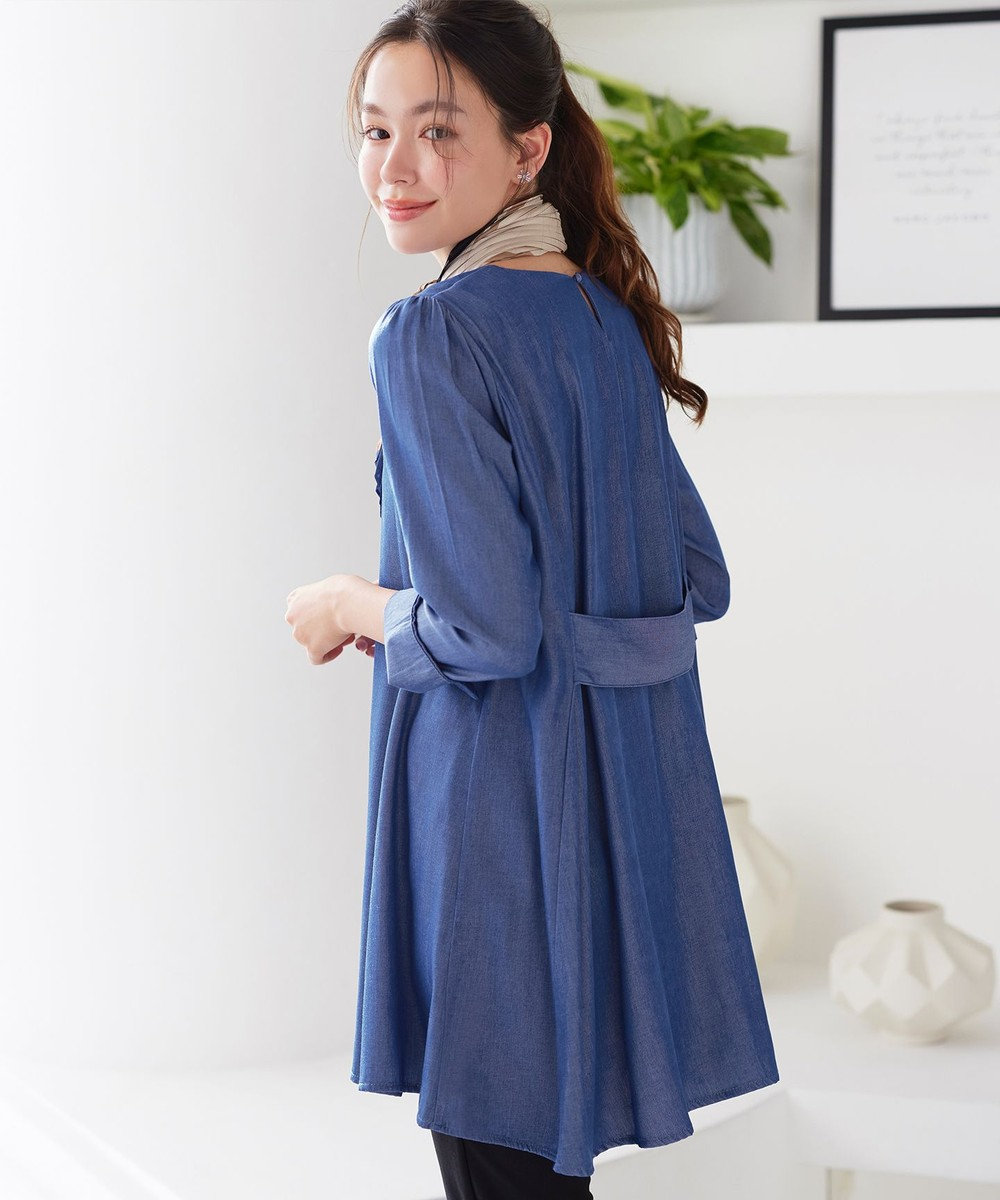 Tiaclasse L 【おのののかさん着用】半袖＆七分袖選べる袖丈バックフレアチュニック 