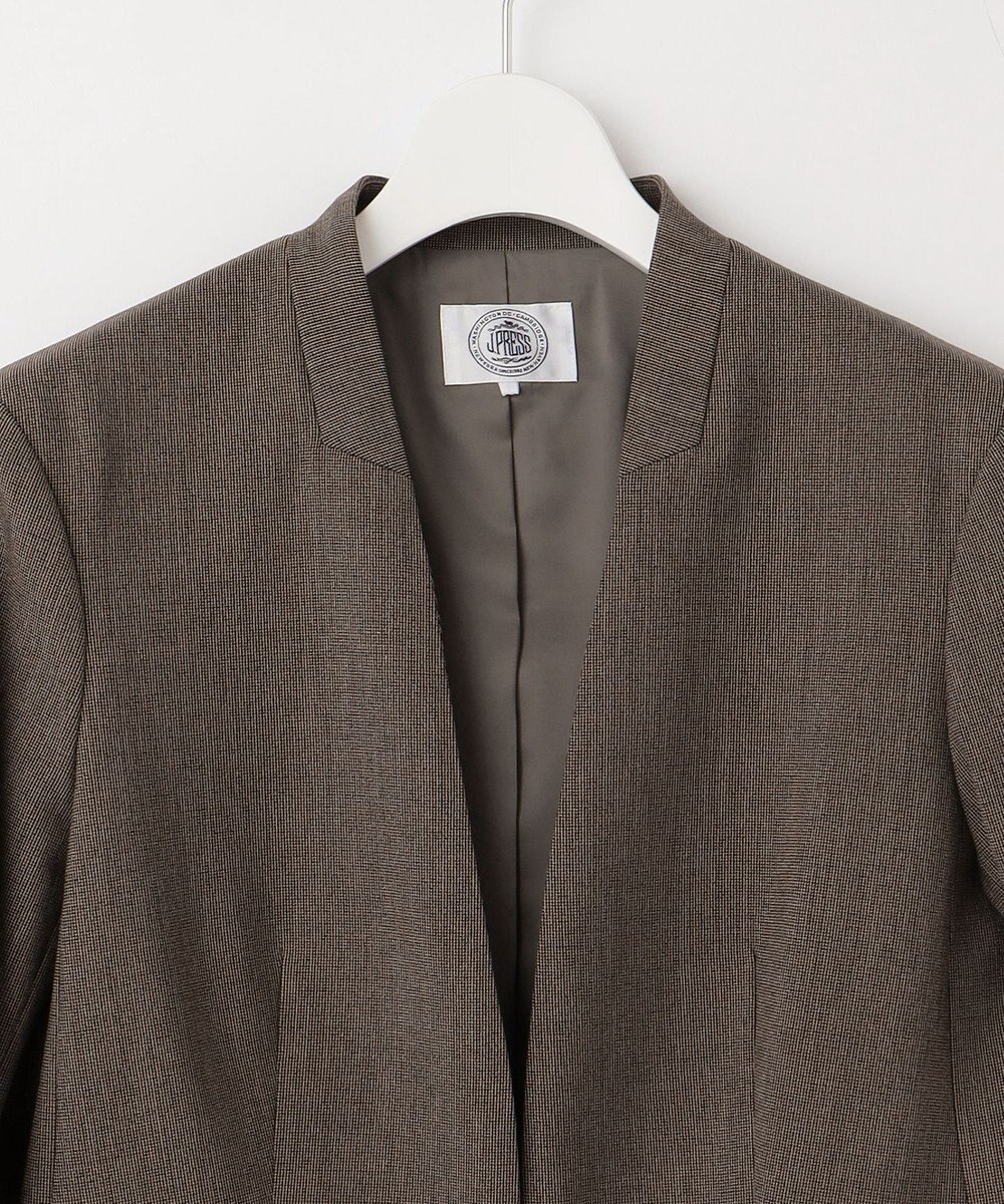 J.PRESS LADIES T/Rアルガンシルク ノーカラー ジャケット 