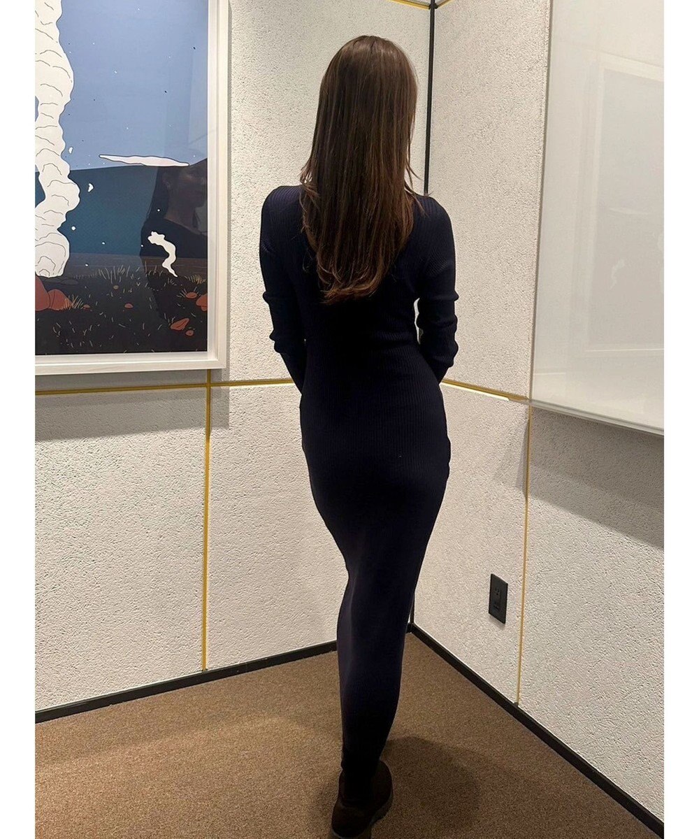 Green Parks タイトシルエットリブニットワンピース 