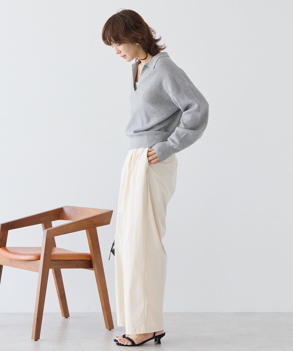 AMERICAN HOLIC バイパチ片畦衿付きニットプルオーバー 