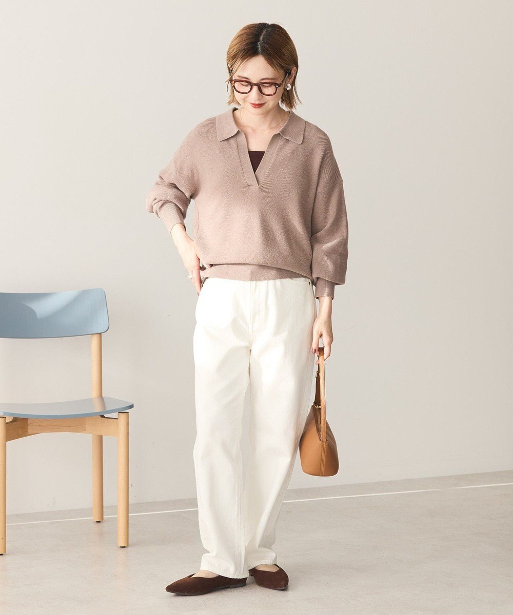 AMERICAN HOLIC バイパチ片畦衿付きニットプルオーバー 