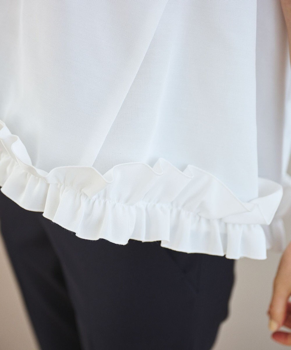 #Newans 【金子綾さんインスタライブご紹介アイテム】〈小柄さんにお勧め〉フリルヘムジレブラウス 