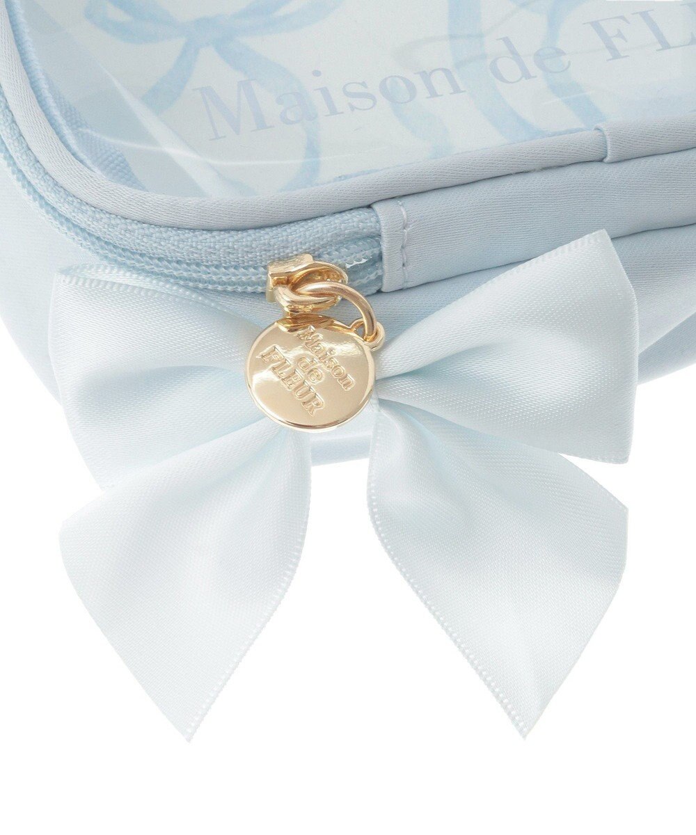 Maison de FLEUR リボンプリントクリアポーチ 