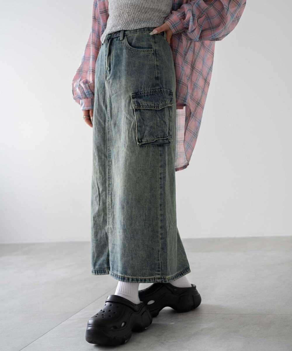 WEGO カーゴデニムスカート 