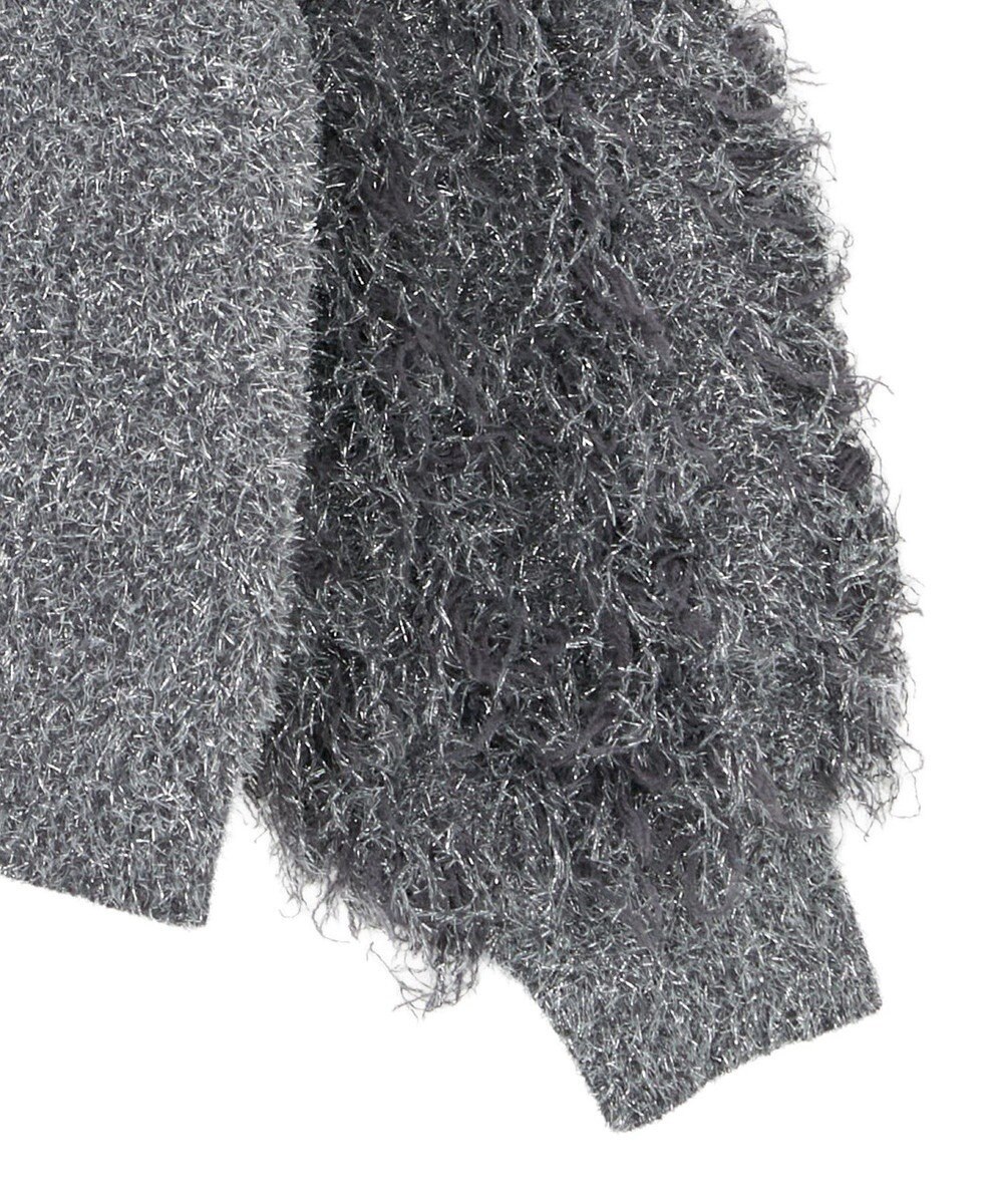 Green Parks ・ｆｕｒｒｙ　ｒａｔｅ　ラメフェザー袖フリンジニット 