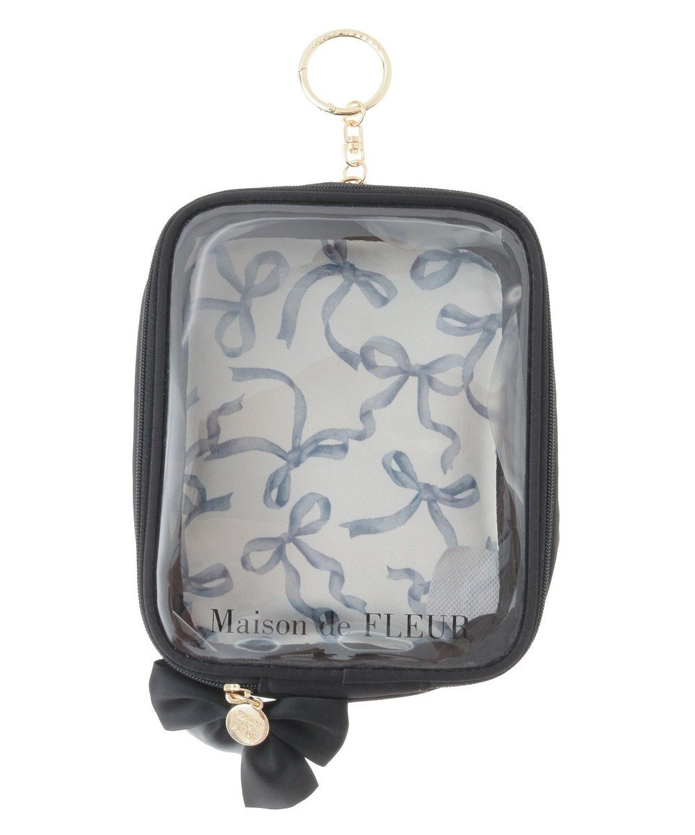 Maison de FLEUR リボンプリントクリアポーチ 