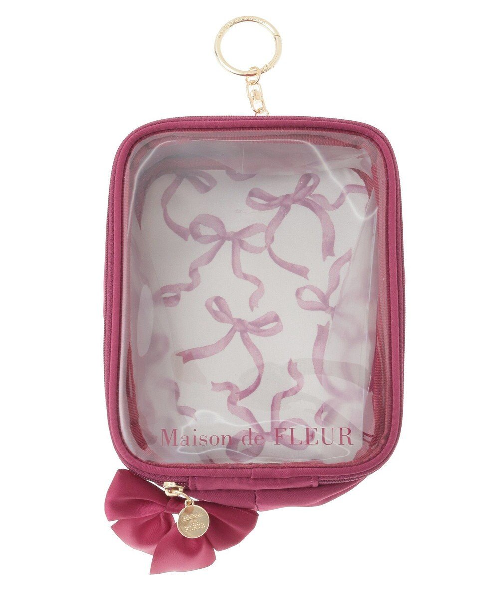 Maison de FLEUR リボンプリントクリアポーチ 