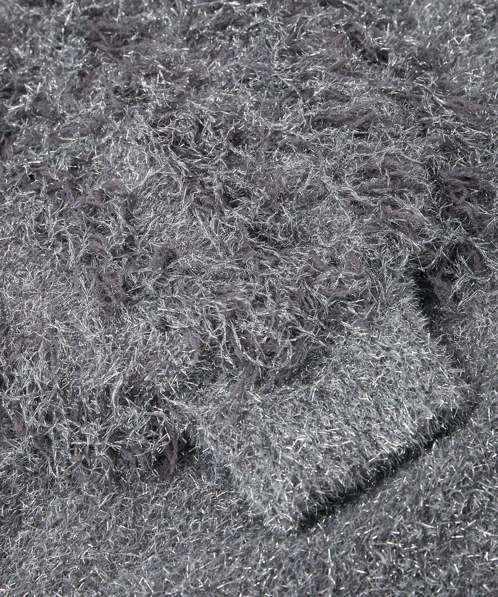 Green Parks ・ｆｕｒｒｙ　ｒａｔｅ　ラメフェザー袖フリンジニット 