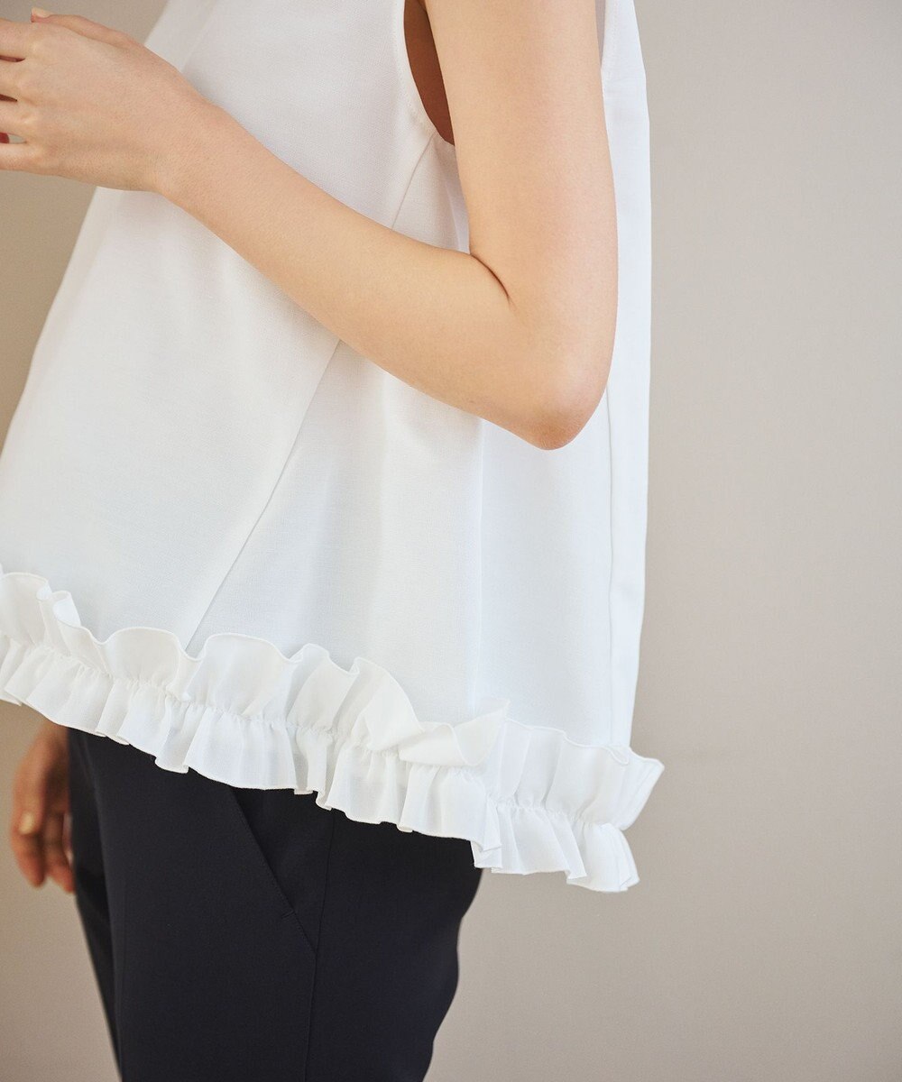 #Newans 【金子綾さんインスタライブご紹介アイテム】〈小柄さんにお勧め〉フリルヘムジレブラウス 