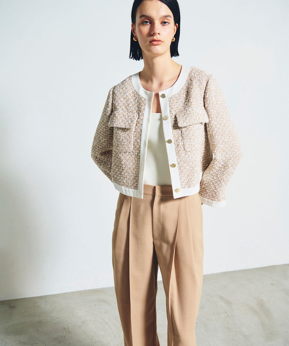 GRACE CONTINENTAL ツイードトリミングジャケット 