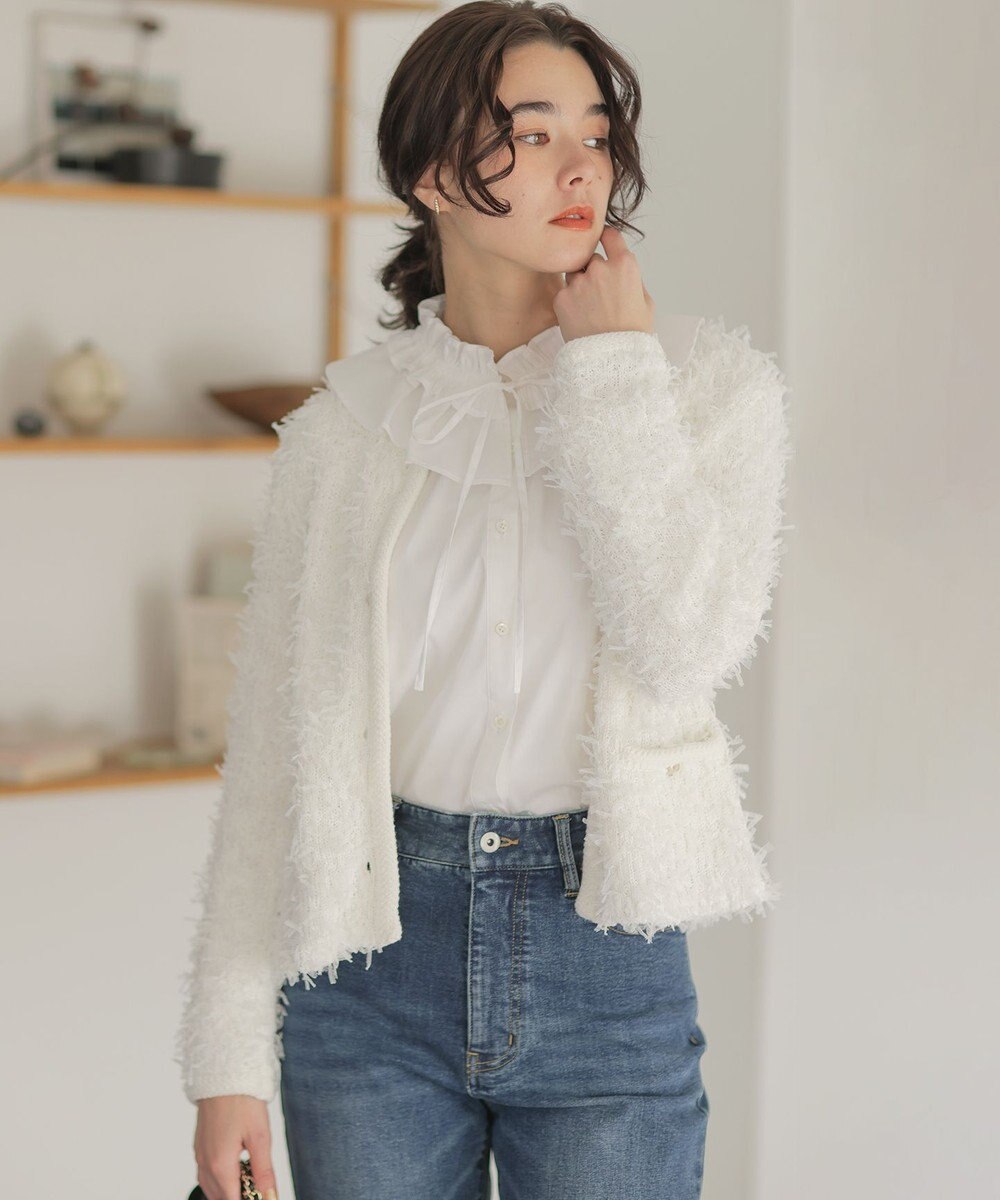 組曲 チュールヤーンファンシーニット ジャケット 