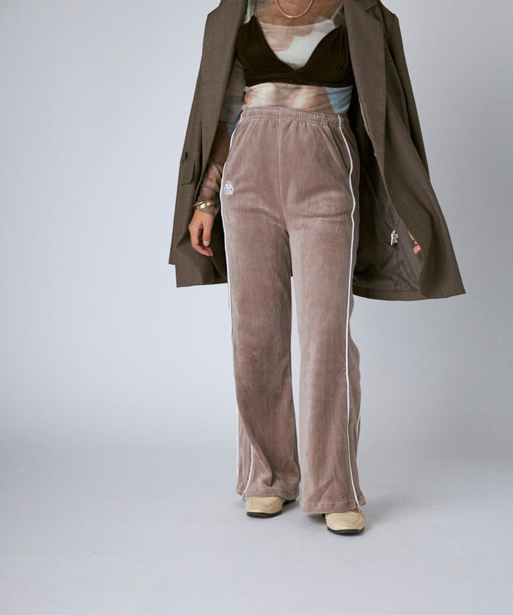 OP／FILA 【Kappa】ボックスシルエット ベロアトラックパンツ 