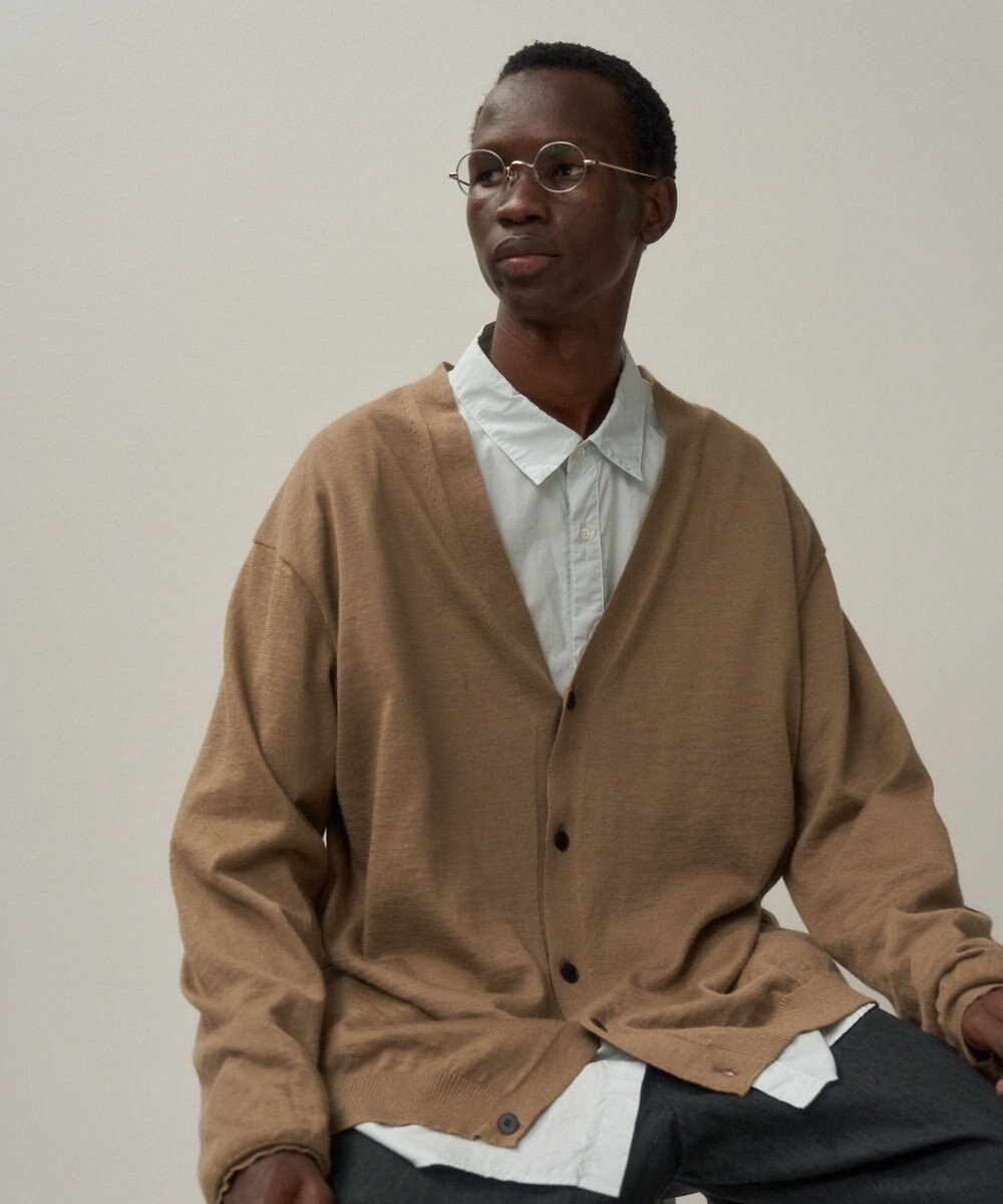 ATON RAMIE CASHMERE | Vネックニットカーディガン - UNISEX 