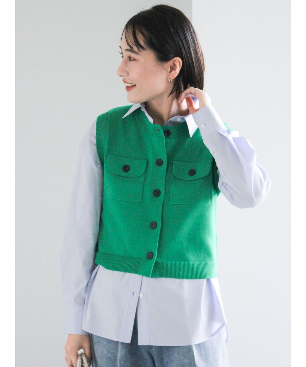 Te chichi ポケット付きニットベスト 