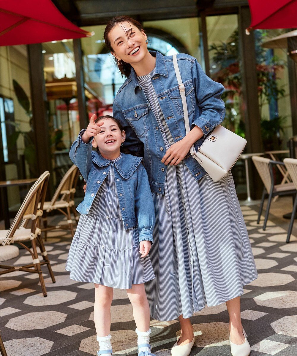 ANY KIDS ストライプ シャツ ワンピース 