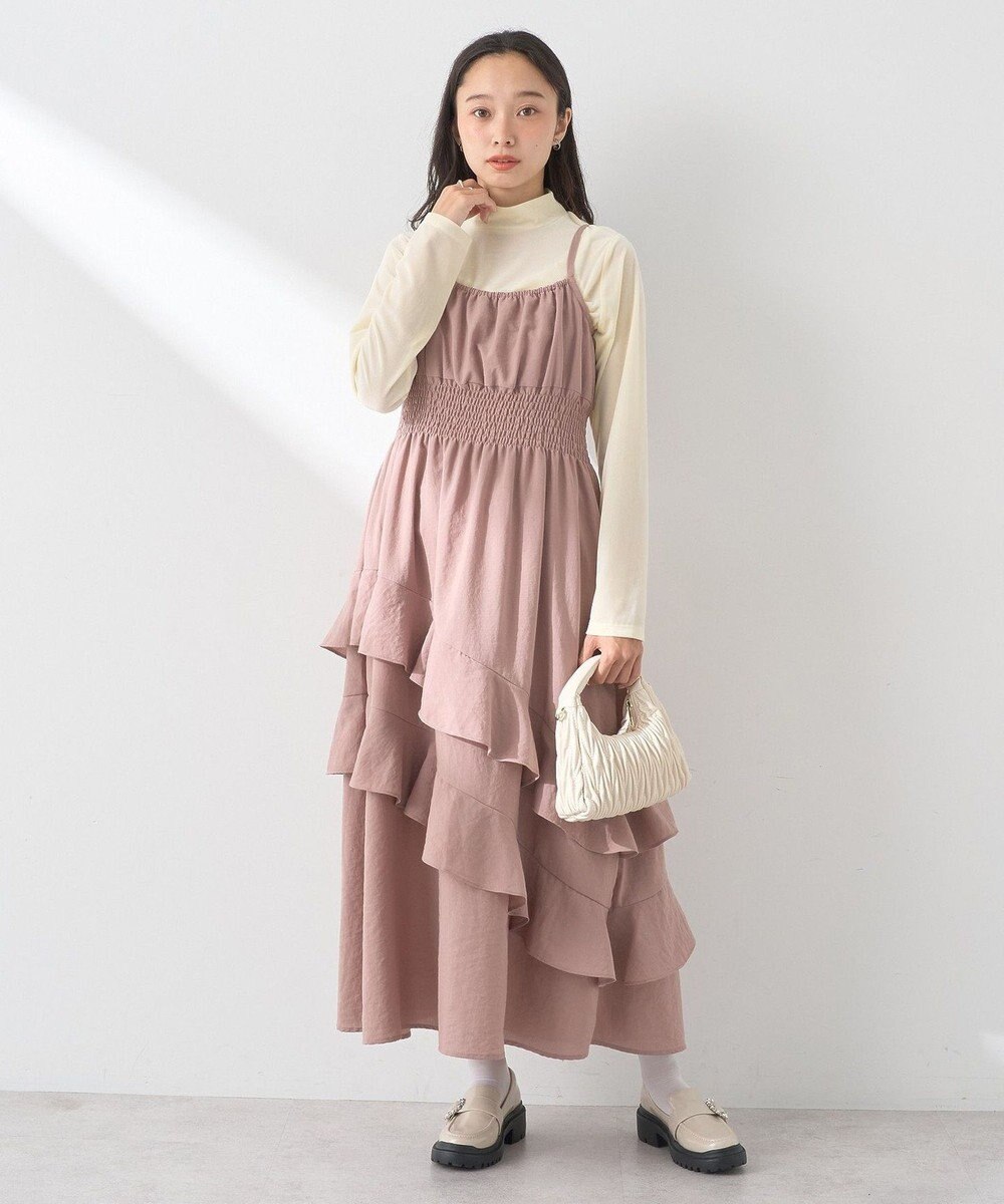 earth music&ecology ラッフルティアードキャミワンピース 