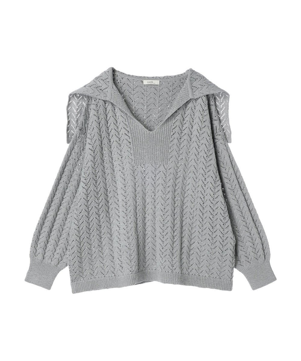 earth music&ecology ビッグカラーニットプルオーバー 