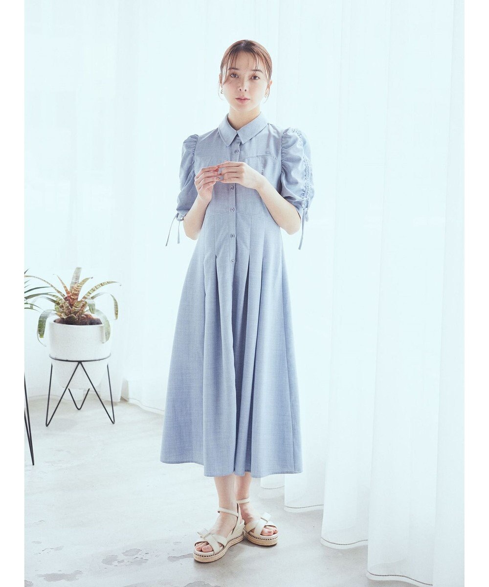 earth music&ecology 袖ドロストシャツワンピース 