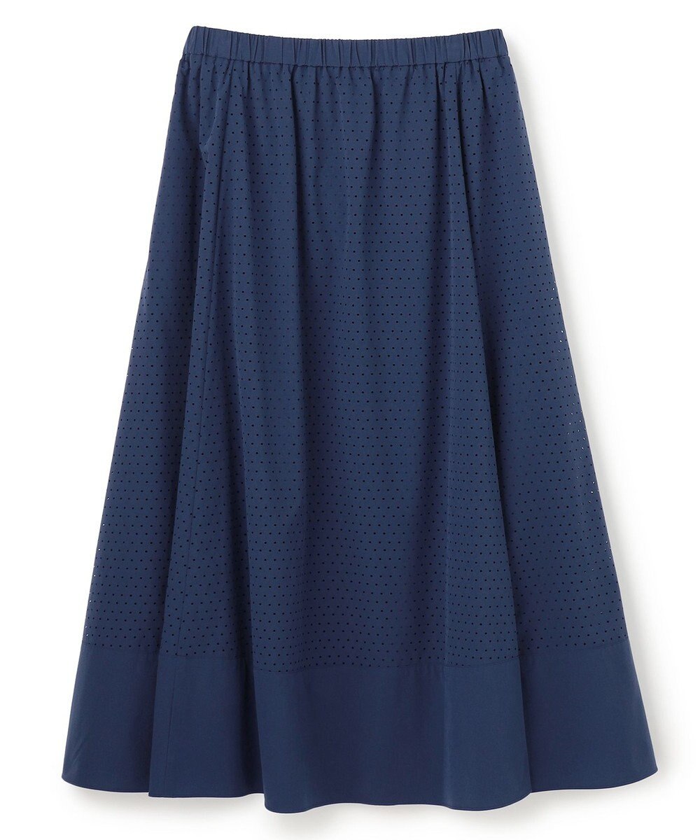 UNFILO L 【セットアップ着用可/ウエストゴム】FINE MOVE パンチング ドット スカート 
