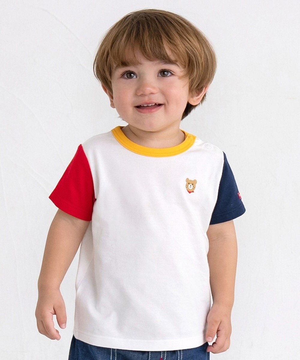MIKI HOUSE HOT BISCUITS 【70-120cm】【Everyday Series】ワンポイント 半袖Tシャツ 