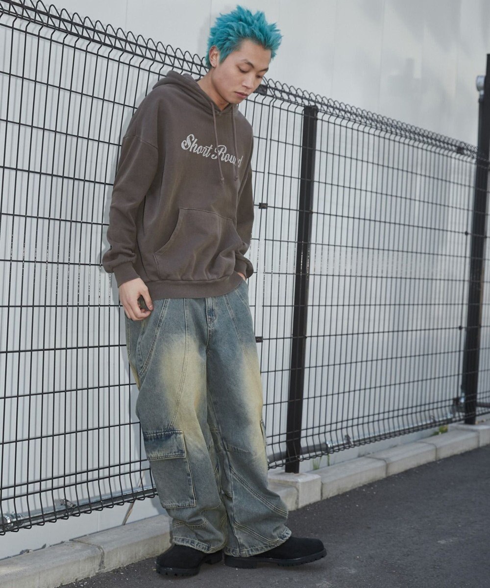 WEGO 【ユニセックス着用ITEM】ピグメントラメグラフィックプルパーカー 